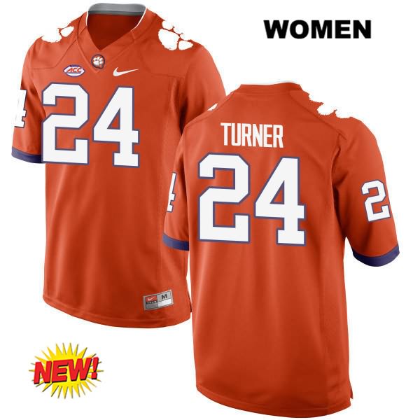 Women's Clemson Tigers #24 Nolan Turner Stitched Orange New Style Authentic Nike NCAA College Football Jersey PCV6346ID